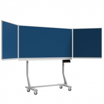 Klapp-Schiebetafel fahrbar, Mittelfläche 200x100 cm, Stahlemaille blau Klapp-Schiebetafel fahrbar, Mittelfläche 200x100 cm, Stahlemaille blau